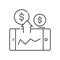 Dividend stocks icon, linear isolated illustration, thin line vector, web design sign, outline concept symbol with