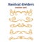 Dividers set. Nautical ropes. Decorative vector knots. Ornamental decor elements with rope.