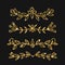 Dividers set. Vector gold ornate design. Golden flourishes.