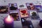 Divination cards alignment for love and family. Candle and wedding rings. Men and women relationships, astrology, fortune telling