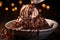 Divine Delights: Savoring the Exquisite Bliss of a Marvelous Chocolate Sundae. Generative AI