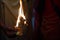 Divine diya holy flame of hindu god worship puja for blessings