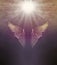 Divine Healing Light Angel Wings Background