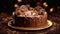 Divine Indulgence: Dark Chocolate Mousse Cake with Intricate Swirls
