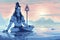 Divine Meditation: Illustration of Lord Shiva in Tranquil Contemplation