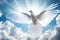 Divine messenger of peace and calm white dove with angelic light