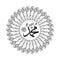 Divine Name of Prophet Muhammad Shallallahu Alaihi Wasallam, Mandala Arabic Calligraphy, Thuluth Script, Vector Illustration