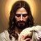 Divine Shepherd: AI Illustration of Jesus Christ holding a Lamb