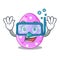 Diving cartoon shape easter color on eggs