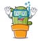 Diving cute cactus character cartoon