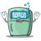 Diving cute refrigerator character cartoon