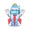 Diving cute rocket character cartoon