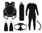 Diving equipment - silhouette