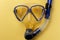 Diving equipment. Snorkeling mask and tub