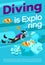 Diving is exploring poster vector template