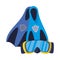 diving fins and goggles equipment isolated icon