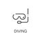 Diving flat icon or logo for web design.