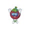 Diving fruit mangosteen cartoon character for health