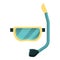 Diving goggles icon, cartoon style