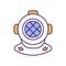 Diving helmet Outline with Colors Fill Vector Icon that can easily edit or modify.