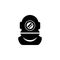 Diving helmet and protective gear glyph icon