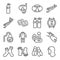 Diving icon illustration vector set. Contains such icons as goggles, scuba, watch, suit, tanks, gloves, and more. Expanded Stroke