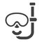 Diving mask solid icon, Travel and tourism