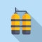 Diving oxygen balloons icon flat vector. Dive pool