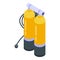 Diving oxygen balloons icon, isometric style
