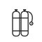 Diving oxygen balloons line icon. scuba and sea vacation symbol
