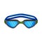 diving pool goggles cartoon vector illustration