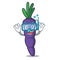 Diving purple carrot in a cartoon basket