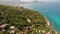 Diving resorts on tropical island. Drone view of Sairee Beach as part of diving resort on sunny day on exotic paradise Koh Tao