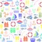 Diving seamless pattern background icon