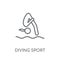 Diving sport linear icon. Modern outline Diving sport logo conce