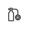 Diving tank line icon