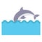 Diving whale, jumping whale Color Vector Icon which can be easily modified or edited
