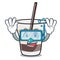 Diving white russian character cartoon