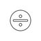 division symbol in a circle icon. Element of simple icon for websites, web design, mobile app, info graphics. Thin line icon for w