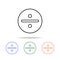 division symbol in a circle icon. Elements of simple web icon in multi color. Premium quality graphic design icon. Simple icon for