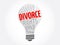 Divorce bulb word cloud collage, law concept background