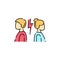 Divorce color line icon. Disagreement, relationship troubles concept.