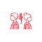 Divorce color line icon. Disagreement, relationship troubles concept.