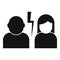 Divorce couple break icon, simple style