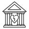 Divorce courthouse icon, outline style