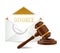 Divorce decree document papers and gavel