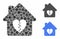 Divorce house heart Composition Icon of Round Dots