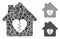 Divorce house heart Mosaic Icon of Abrupt Items