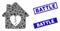 Divorce House Heart Mosaic and Scratched Rectangle Battle Stamps