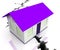 Divorce House Split Icon Depicts Legal Sharing Of Property After Divorcing - 3d Illustration